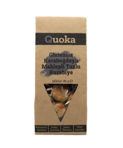 QUOKA Glutensiz, Rafine Şekersiz Karabuğday Unundan çörek Otlu Mahlepli Tuzlu Kurabiye 1 paket x 80gr