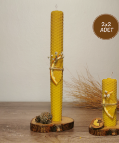 ARI GÜCÜ Balmumu Mum El Yapımı Doğal Karışık Mum 4 Adet