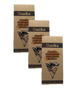 QUOKA Glutensiz, Rafine Şekersiz Fıstık Ezmeli Kurabiye 3 paket x 80gr